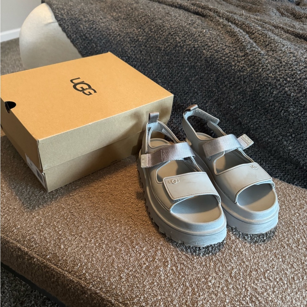 UGG Gray Sandals with Comfortable Straps and Durable Sole
